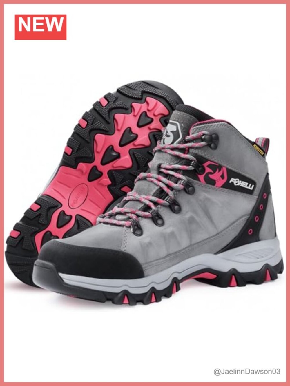 Women's Suede Leather Waterproof Hiking Boots - Lightweight Ankle High Trail